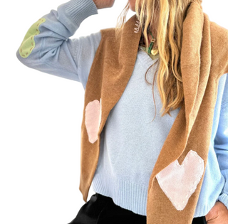 Deep V Neck Love Sweater- Sienna Brown