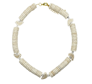 Chunky Bone White 'For the Birds" Necklace