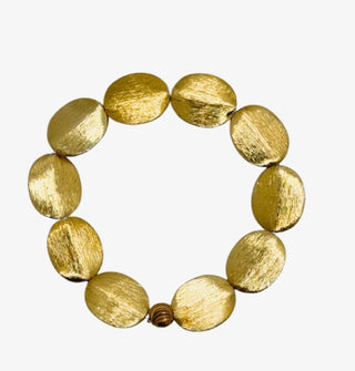 Gold-Filled Brushed Coin Bead Bracelet