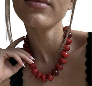 Joan Semi-Precious Necklace - Red Jasper
