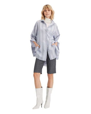 Euanthe Boyfriend Shirt- Comic Mauve Stripe