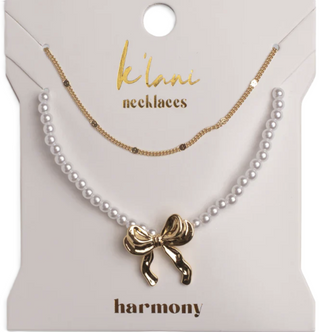 Harmony Bow Charm Necklace Set