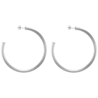 Everybody's Favorite Hoops- Brushed Silver Plated