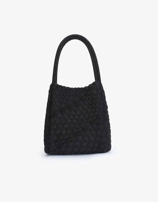 Hollace Mini Tote Woven Faux Suede - Black