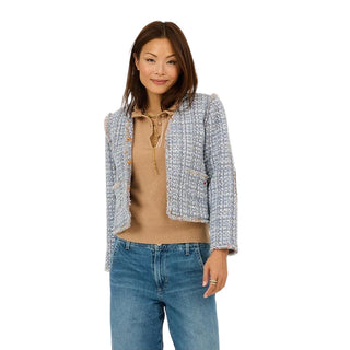 Fringe Short Jacket- Blue Multi