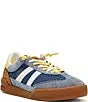 Verdict Mixed Media Low Top Lace Up Sneakers- Blue