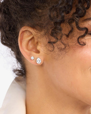 Isla 8mm Stud Earrings- Silver