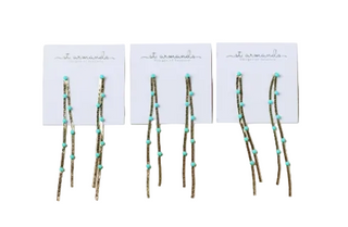 Gold and Crystal Minimalist Duster Drops Earrings