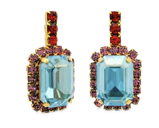 Mabel Earrings - Aqua Bohemica Champagne