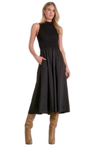 Mock Neck Maxi- Black