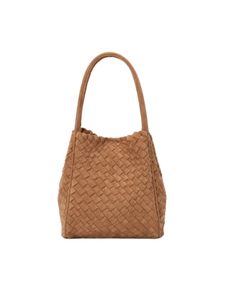 Hollace Mini Tote Woven Faux Suede - Camel