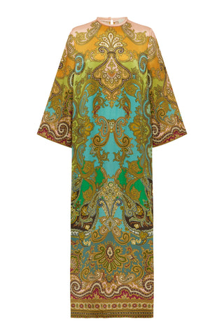Clemenza Silk Midi Dress- Multi