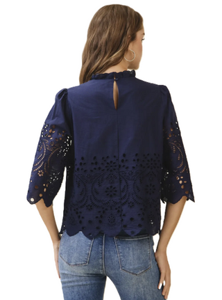 Floral Eyelet Embroidery Top