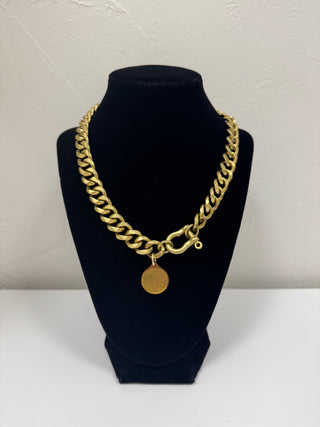 Classic Shackle & All Knowing Statement Chain Necklace 18-19"