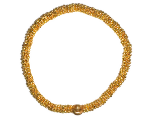 Small Gold Daisy Bead Bracelet - Gold