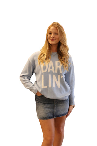 DARLIN' Riley Crewneck Sweater- Light Blue