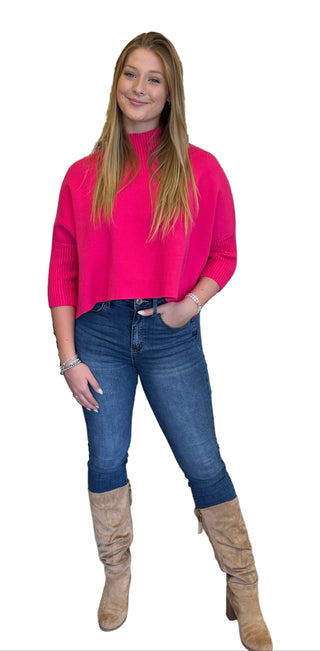Aja Sweater- Super Pink