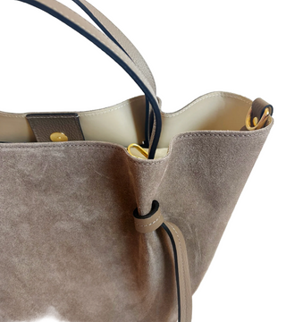 Suede Milan Tote - Stone Beige