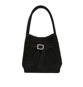 Hollace Mini Tote Faux Suede Buckle - Black