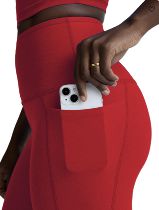 Spacedye Out Of Pocket High Waisted Midi Legging - Holly Red