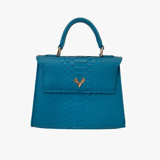 Jessica Python TopHandle Purse- Peacock