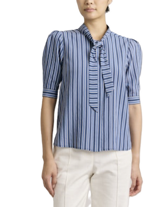 Peggy Blouse- Coastal Stripe