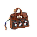 Brown Handbag Charm, FOB or Air Pods Case - Brown