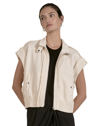 Zipper Vest- Stone