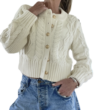 The Celine Crop Cable Cardigan