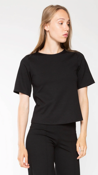 Extended: Ponte Knit Short Sleeve Top