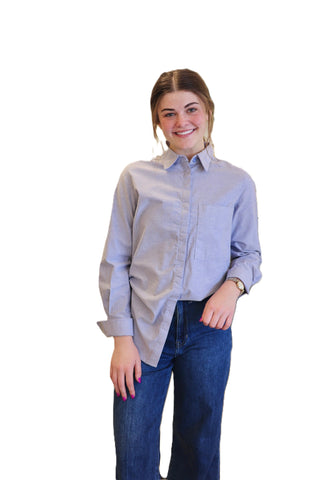 McKinney Oxford Bodysuit- Blue