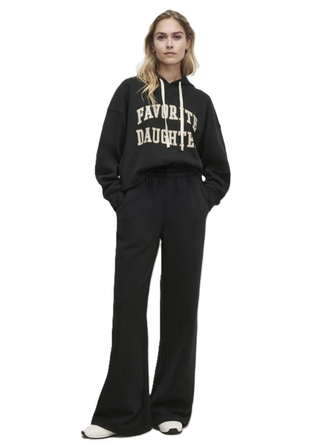 Favorite Daughter Embroidered Wide Leg Pants - Black