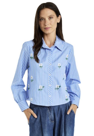 Alexa Button Up Blouse - Sky