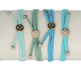 Skinny Hair Tie Set - Caribbean Blue