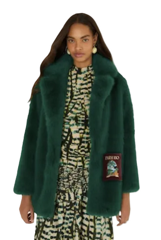 Faux Fur Green Coat