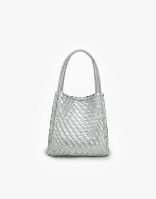 Hollace Mini Tote Woven- Hi Shine Silver