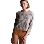 Tessere Metallic Chevron Sweater- Silver