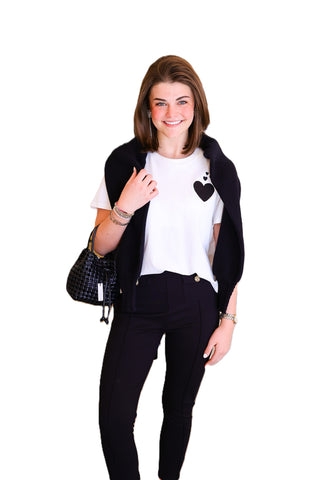 Embroidered Hearts Tee