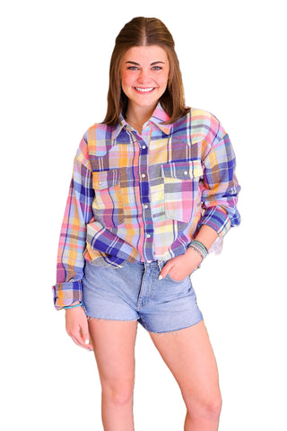 Plaid Snap-Front Western Shirt
