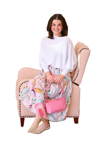 Sunshine Midi Skirt- Blush Garden Bouquet