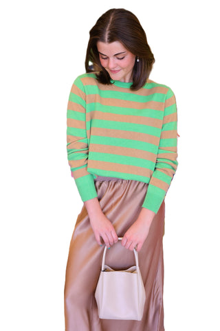 Camel + Apple Stripe Sweater
