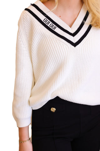 White Black Pullover