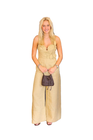 Sand Flowered Jumpsuit- Sand