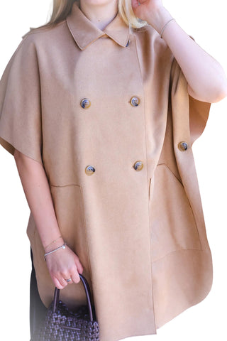 Scuba Suede Poncho Jacket