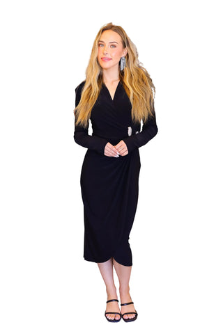 Signature Silky Knit Sheath Wrap Dress