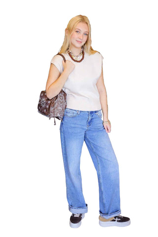 Sleeveless Sweater Top - Cream