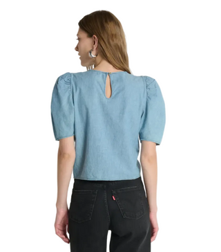 Cecily Baby Doll Top- Chambray