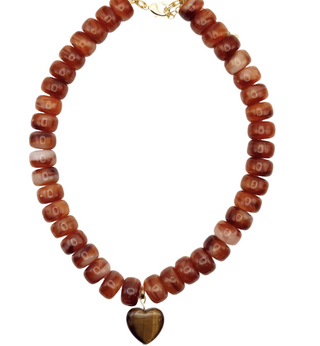 Rust Heart Pendant Necklace