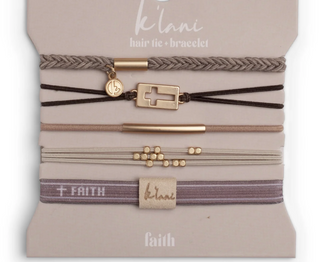 Faith Hair Tie Bracelet Set