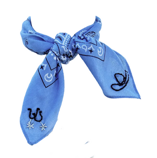Embroidered Big Bend Bandana - Blue